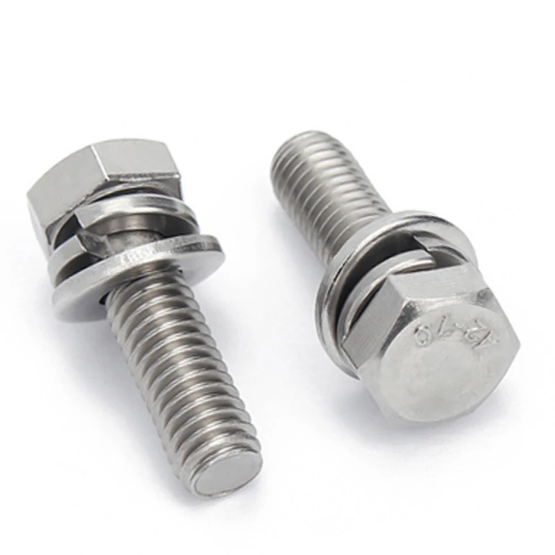 hex head screw with flat split lock washer 3
