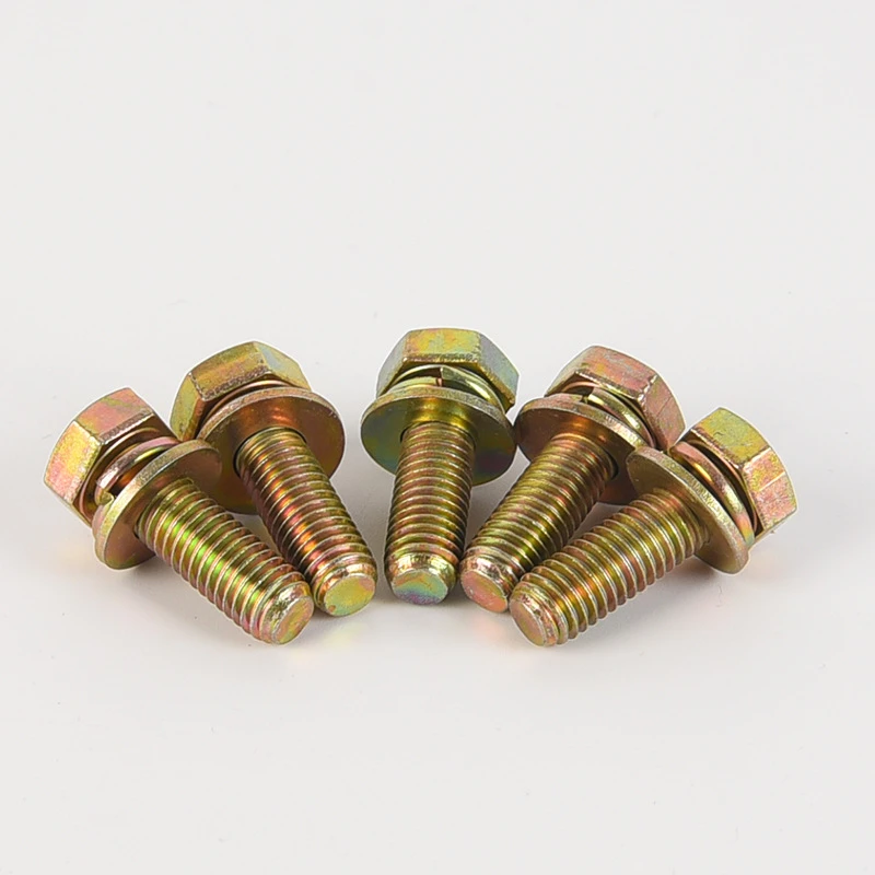 hex head screw with flat split lock washer 4
